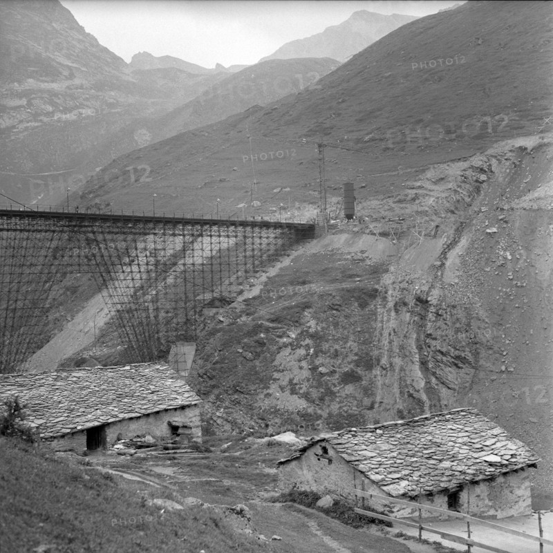 Great sankt Bernhard tunnel building start, Italy 1959.