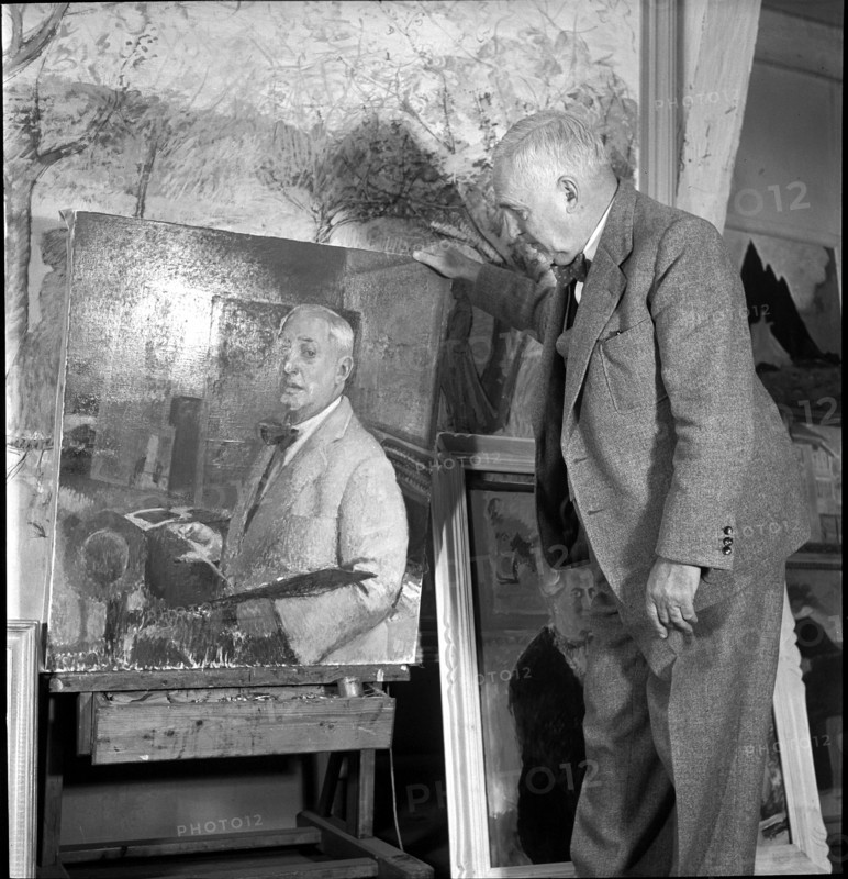 Artist Cuno Amiet at home in Oschwand 1943.