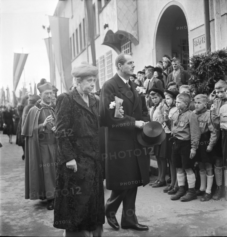 At the wedding of Prince Franz Josef II (her son) and Gina. probably accompanied by one of her sons