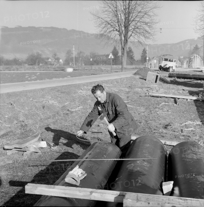 St. Margrethen, central european pipeline under construction. 1961