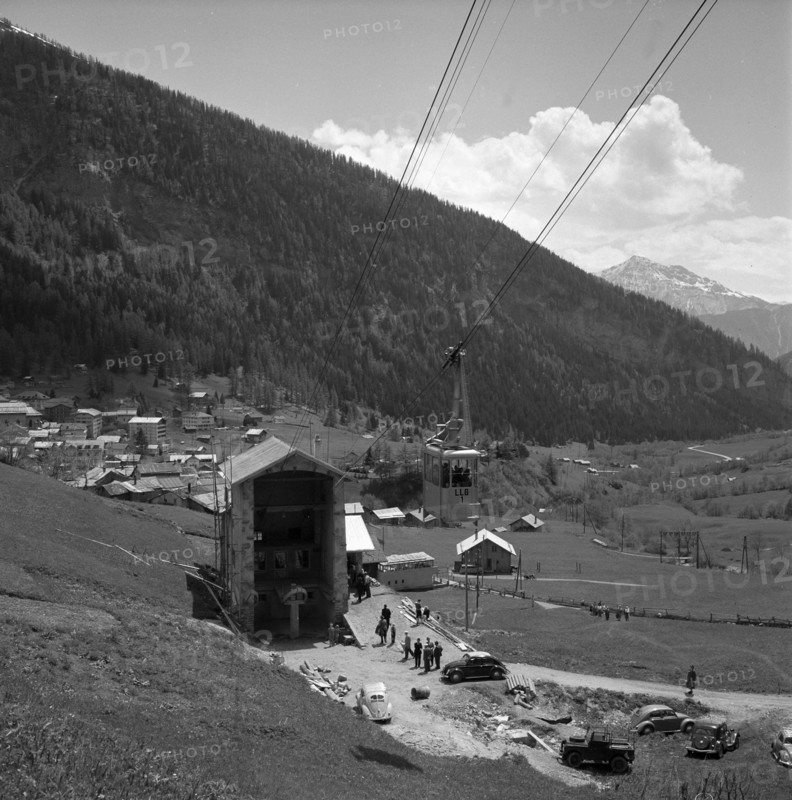 Opening cableway Leukerbad - Gemmipasshöhe, 1957