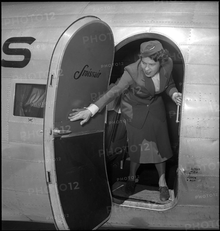 Swissair Stewardess Heidi Jaeger in den vierziger Jahren