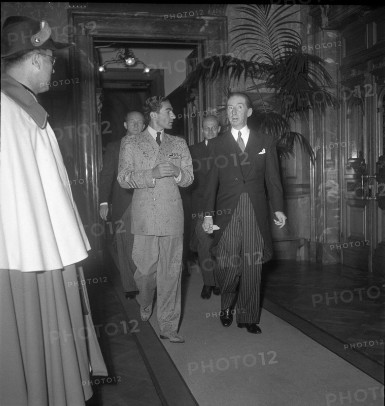State visit of Shah Reza Pahlavi, with E. Celio in Berne 1948