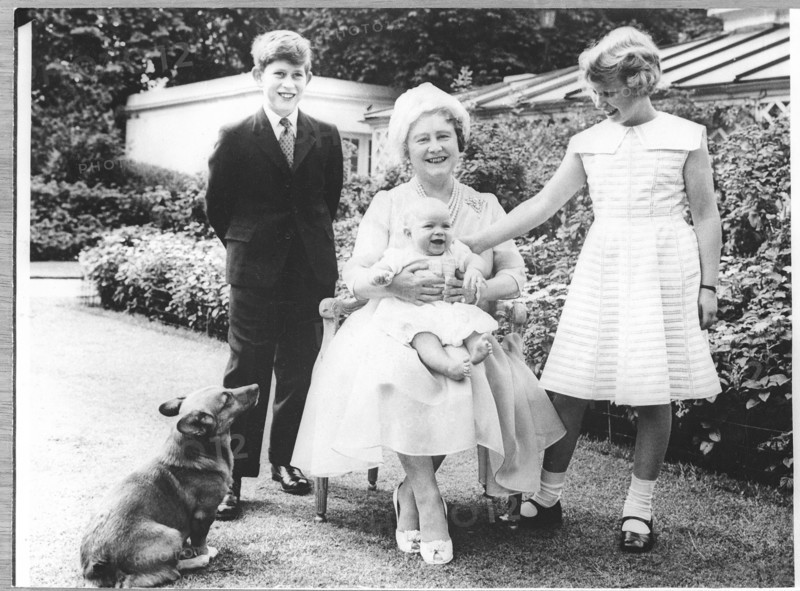 With her grandchildren Charles, baby Andrew and Anne