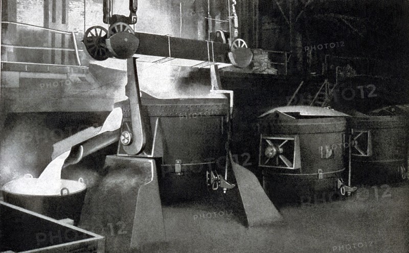 Pouring from Open Hearth Furnaces