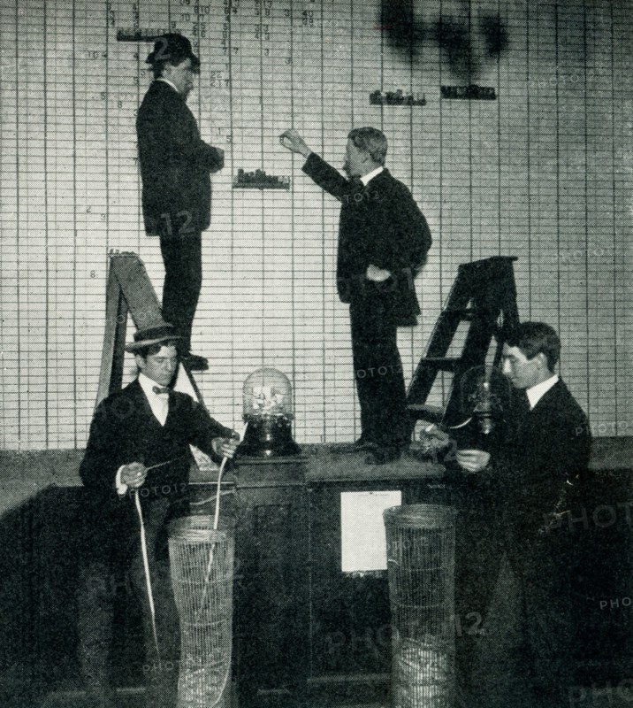 This 1903 photo shows a stock broker’s office on Wall Street.