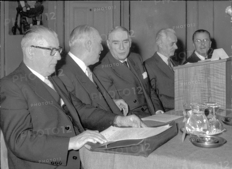 Birthday celebration for Ulrich Wille Jr with former member of Federal Council Pilet-Golaz 1957.