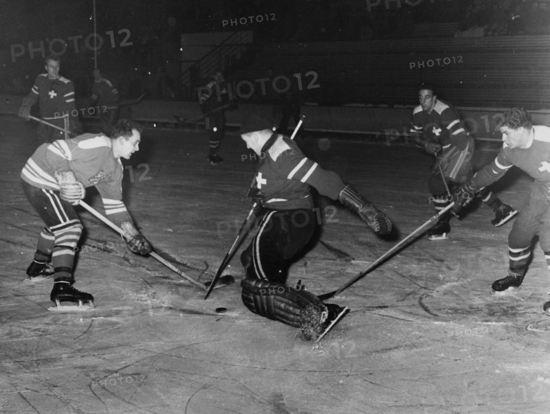 Keeper of Swiss national team Jean Ayer, 1960.