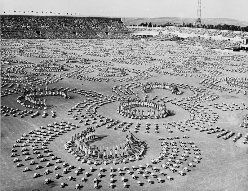 2nd Spartakiade, Prague, mass gymnastic performance, 1960.