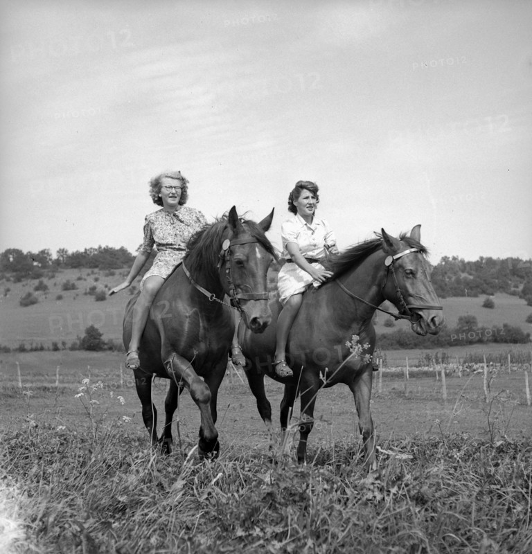 Riders in Chevenez, Berner Jura, around 1950.
