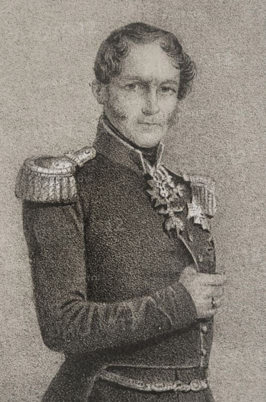 Leopold I of Belgium (1790-1865). First king of the Belgians (1831-1865). Portrait. Drawing by C. Legrand. Lithography by J. Donon. Detail. ""Reyes Contemporaneos"" (Contemporary Kings). Volume III. Published in Madrid, 1854.