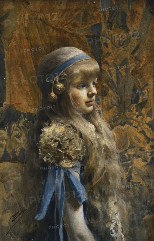 Anders Zorn (1860-1920). Swedish painter. Portrait of Cristina Morphy, 1884. She was the only daughter of Guillermo Morphy (1836-1899), Spanish music critic. Watercolour on paper, 680 x 450 mm. Prado Museum. Madrid. Spain.