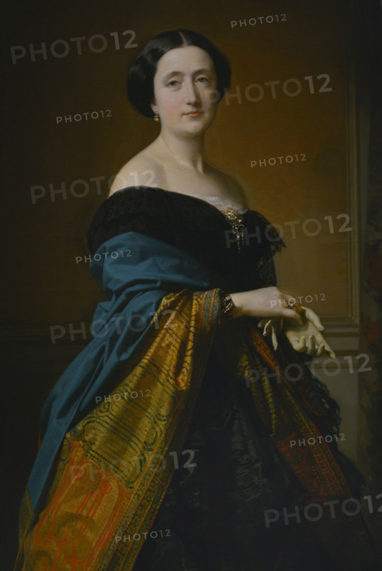 Federico de Madrazo y Kuntz (1815-1894). Spanish painter. Portrait of Saturnina Canaleta, 1856. Wife of Jaime Girona (1826-1907), a Catalan businessman and banker. Oil on canvas, 123 x 90 cm. Prado Museum. Madrid. Spain.