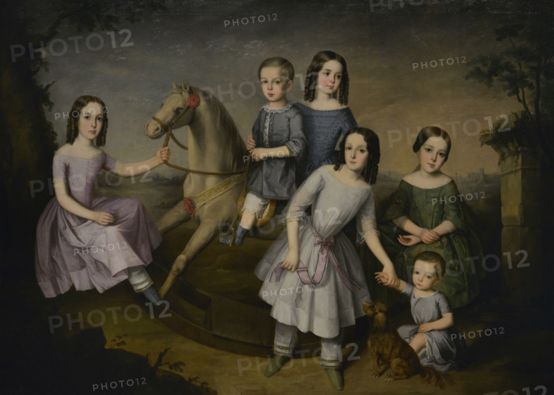 Jose Roldan Martinez (1808-1871). Spanish painter. The children of the Lara family, 1832. Oil on canvas, 175,5 x 247,5 cm. Prado Museum. Madrid. Spain.