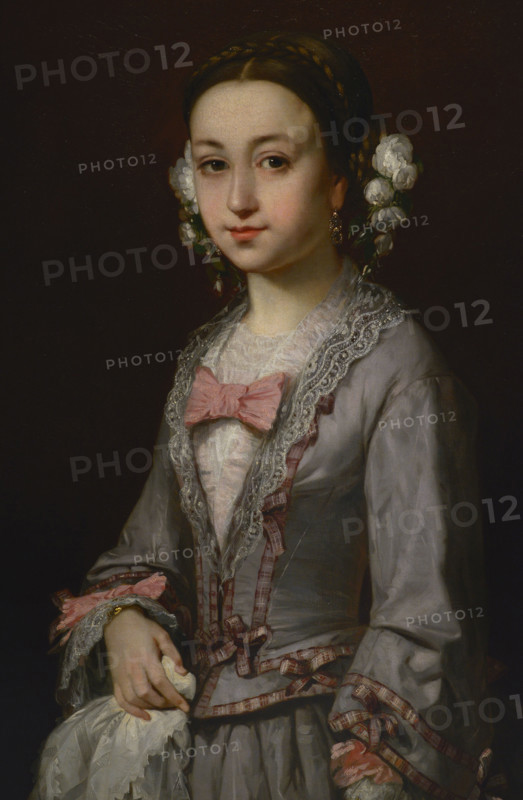 Luis Ferrant Llausas (1806-1868). Spanish painter. Portrait of Isabel Aragon, 1854. Oil on canvas, 79,5 x 65,8 cm. Prado Museum. Madrid. Spain.