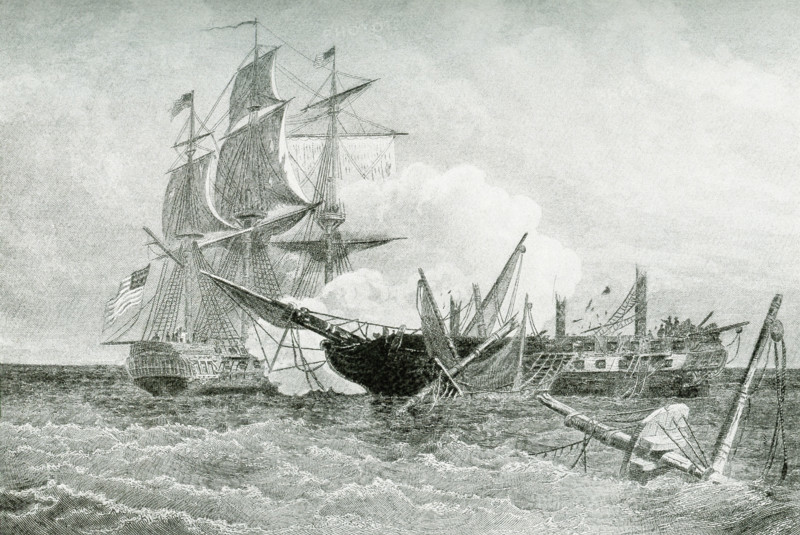 It was on August 19, 1812, that the USS Constitution fought a naval battle with HMS Guerriere some 400 miles southeast of Halifax, Nova Scotia, at the beginning of the War of 1812, fought between the US and Great Britain. The U.S. victory was important for the Americans as it greatly lifted their morale. The Guerriere was so badly damaged that he decision was made to set it on fire. Its crew was taken aboard the Constitution. The Constitution is the world's oldest commissioned warship afloat. It was nicknamed Old Ironsides. Today it is a museum and is docked in the Charlestown Navy Yard in Charlestown and is part of Boston's Freedom Trail.