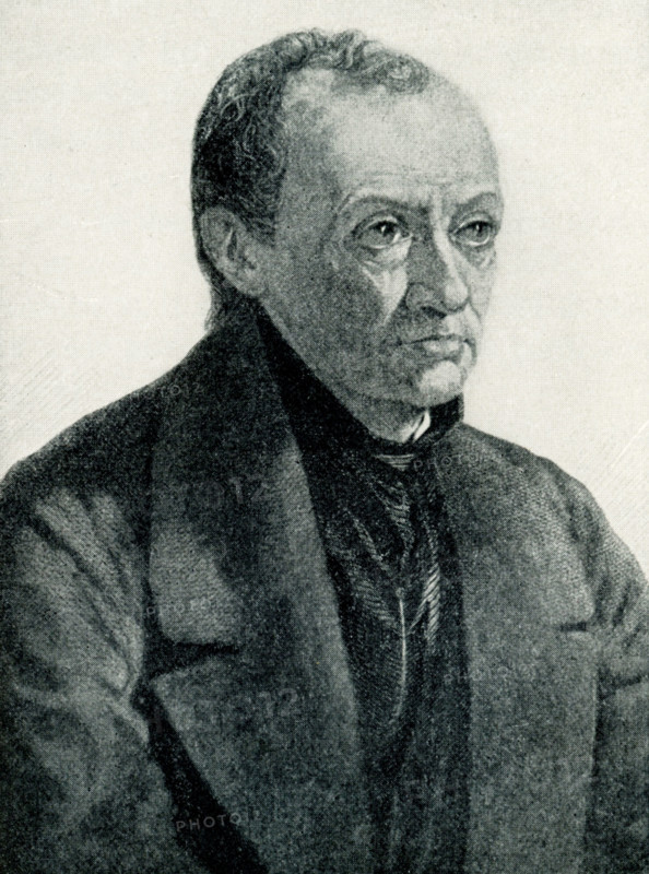 This 1899 illustration shows: “Auguste Comte.” Auguste Comte (1798–1857) is a French philosopher and the founder of positivism, a philosophical and political movement which enjoyed a very wide diffusion in the second half of the nineteenth century.