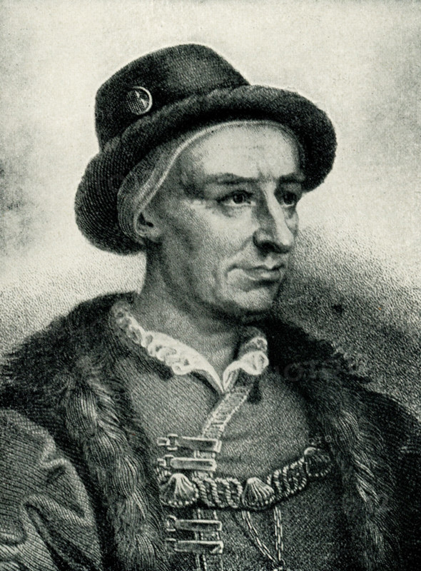 This 1899 illustration shows Louis XI of France. Louis XI, called 'Louis the Prudent', was King of France from 1461 to 1483. He succeeded his father, Charles VII. Louis entered into open rebellion against his father in a short-lived revolt known as the Praguerie in 1440.