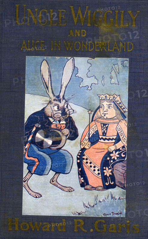 Uncle Wiggily Longears is the main character of a series of children's stories by American author Howard R. Garis (1873-1962). This illustration is from Garis’s “Uncle Wiggily and Alice in Wonderland” and shows Uncle Wiggily and the Red Queen. Uncle Wiggily stories first appeared in the 'News' in 1910, were syndicated in 1915, and continued to be published for more than forty years, at one time appearing in one hundred newspapers. Garis wrote 35 volumes of Uncle Wiggily stories under his own name, as well as numerous other children's books under several pseudonyms. William Edward Bloomfield Starkweather was also a painter, teacher, and writer, known for impressionist landscape, paintings and book illustrations.
