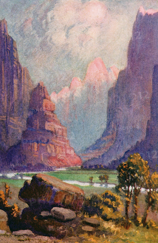 The 1902 caption reads: 'View in a Canyon.'.