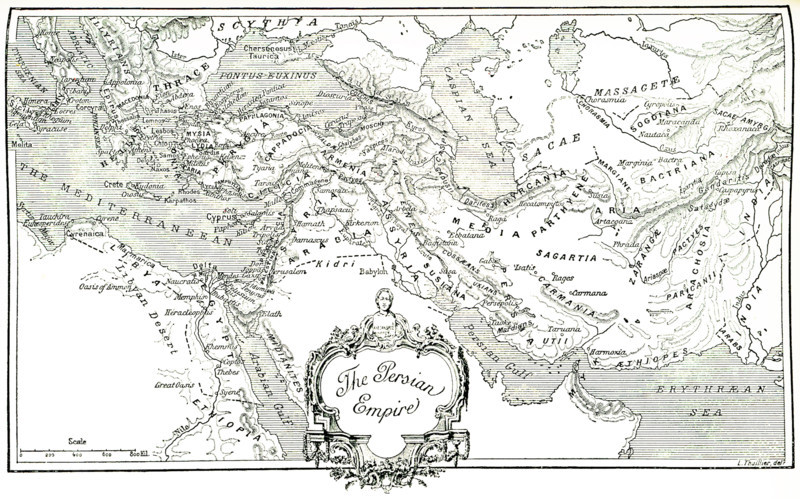 This map, which dates to 1903, delineates the ancient Persian Empire.The Persian Empire is the name given to a series of dynasties centered in modern-day Iran that spanned several centuries. The first Persian Empire, founded by Cyrus the Great around 550 B.C., became one of the largest empires in history, stretching from Europe’s Balkan Peninsula in the West to India’s Indus Valley in the East (as seen here). This Iron Age dynasty, sometimes called the Achaemenid Empire, was a global hub of culture, religion, science, art and technology for more than 200 years before it fell to the invading armies of Alexander the Great.