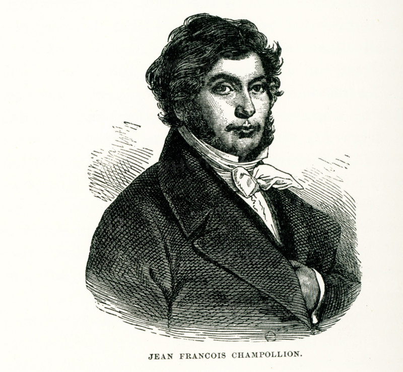 The caption accompanying this 1903 illustration in Gaston Maspero’s book on  History of Egypt reads: “Jean Francois Champollion.” Jean-François Champollion  (1790 –1832) was a French scholar, philologist and orientalist, known primarily as the decipherer of Egyptian hieroglyphs and a founding figure in the field of Egyptology.