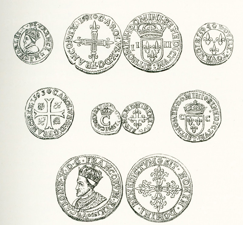 The coins and medals shown here were minted during the siege of Paris of 1590. The figure is Charles X of Bourbon. He was a cardinal and the Catholic League considered him the lawful king of France after the assassination of Henri III by the Dominican friar Jacques Clement. The Catholic League named him Charles X in Paris in Parliament in 1589.