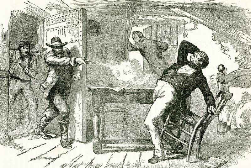 Joseph Smith, the founder and leader of the Church of Jesus Christ of Latter-day Saints (more commonly known as Mormonism), was murdered along with his brother Hyrum when, on June 27, 1844,  a mob broke into a jail where the two were being held in Carthage, Illinois. Earlier that year, Smith had announced his candidacy for the presidency of the United States. A group of dissenting Latter-day Saints began publishing a newspaper that was highly critical of the practice of polygamy and of Smith’s leadership; Smith had the press destroyed. The ensuing threat of violence prompted Smith to call out a militia. He was charged with treason and conspiracy by Illinois authorities and imprisoned with his brother Hyrum in the Carthage city jail.