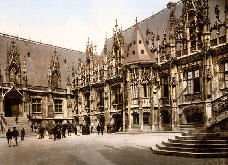 Palace of Justice, Normandy, France, Historical, digitally restored reproduction from an original from the 19th century.