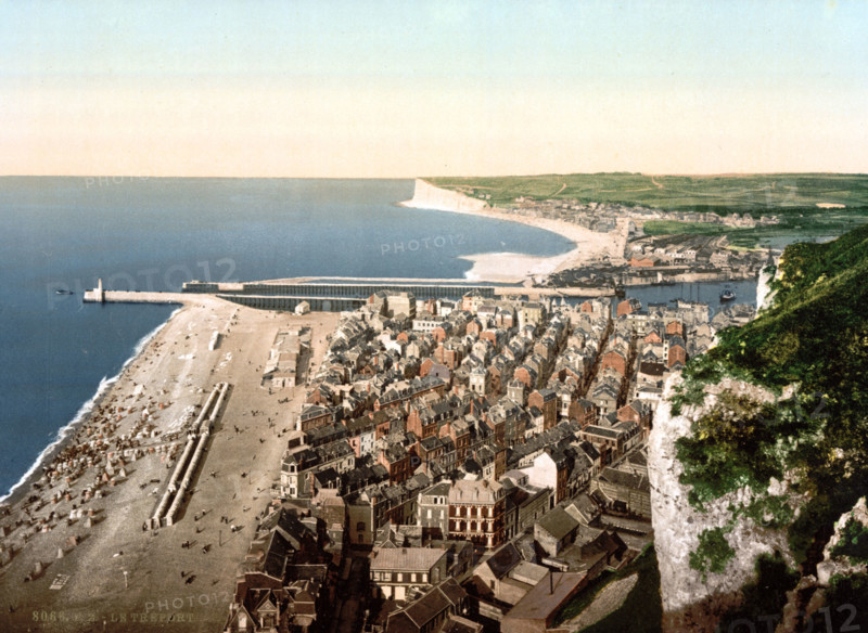 General view, Normandy, France, Historical, digitally restored reproduction from an original from the 19th century.