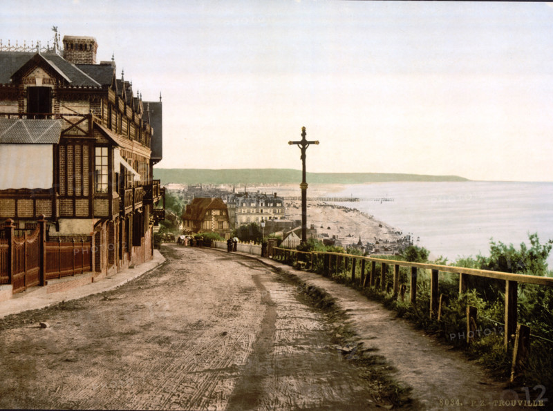 General view, Normandy, France, Historical, digitally restored reproduction from an original from the 19th century.