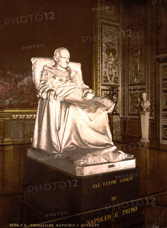 Statue of Napoleon I, dying, France, Historical, digitally restored reproduction from an original from the 19th century.