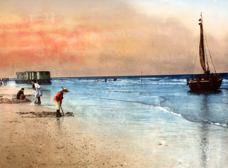 Women's bathhouse, around 1895, historical, digitally restored reproduction from an original from the 19th century.