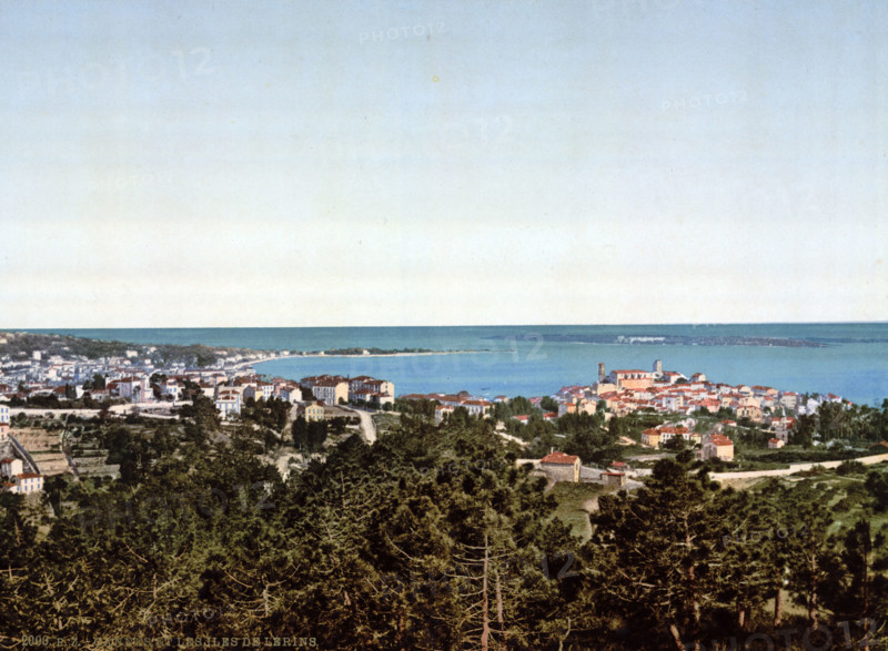 The Lerinian Islands, Cannes on the Côte d'Azur, France, around 1895, Historical, digitally restored reproduction from an original from the 19th century.