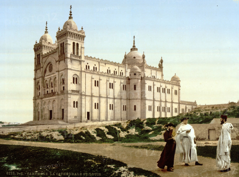 The Cathedral, Carthage, Tunisia, circa 1895, Historical, digitally restored reproduction from an original from the 19th century.