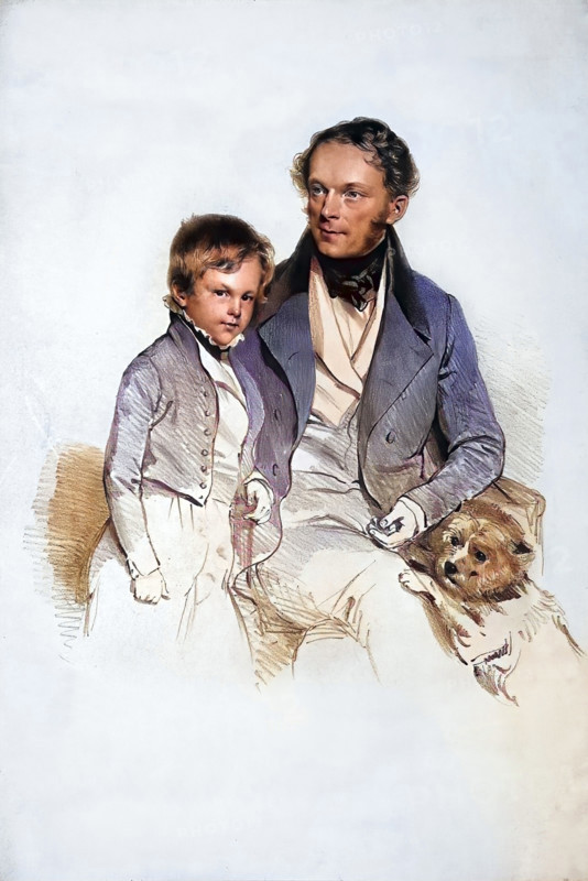 Heinrich Eduard Schönburg-Hartenstein With Son