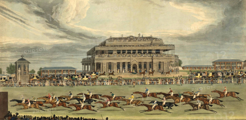 Doncaster Race for the Great St Legder Stakes, famous horse race in England, 1839, Historical, digitally restored reproduction from an original from the 19th century.
