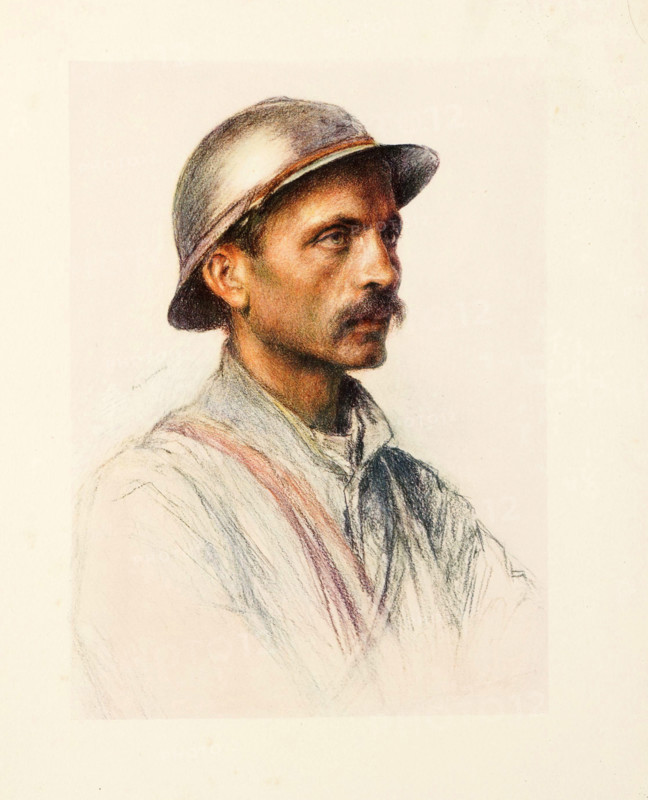 The Allies in World War I, France, infantry soldier, historical, digitally restored reproduction from an original from the 19th century.