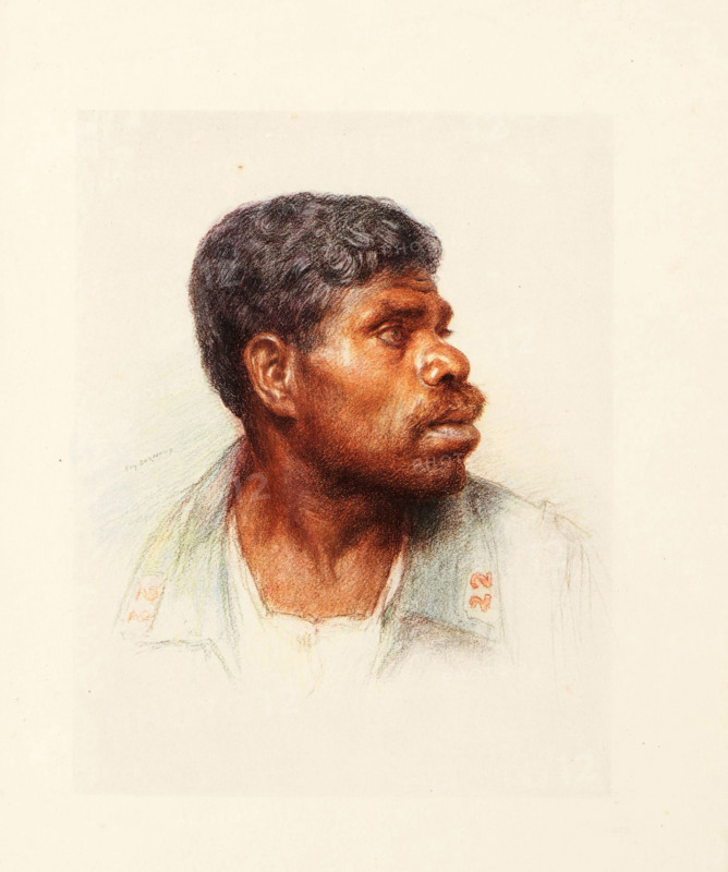 The Allies in World War I, France, New Caledonian soldier, Mixed Pacific Battalion, Ernest Ingha of Mare, Loyalty Islands., Historical, digitally restored reproduction from an original from the 19th century.