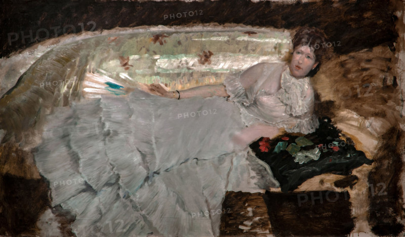 Giuseppe De Nittis 1846-1884 “Pearl and shell” 1879, 78 x 131,5 cm oil on paper.