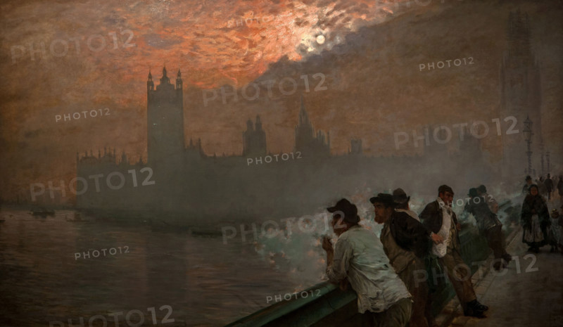 Giuseppe De Nittis 1846-1884 ”Westminster” 1878, 110 x 195 cm oil on canvas.