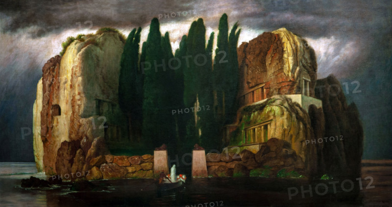 Otto Vermeheren 1861-1917 "The Island of the Dead" (d'apres Arnold Böcklin) 1900-1915, 71 x 135.3 cm oil on canvas.