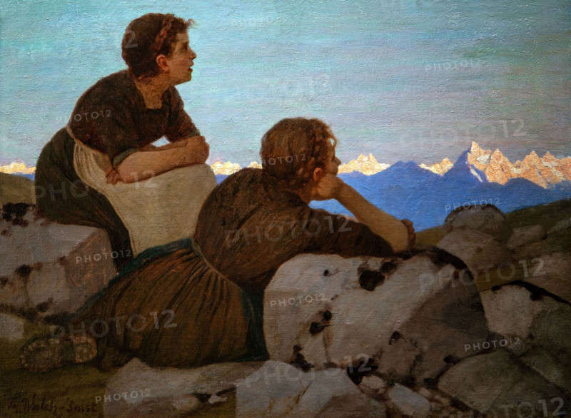 Thomas Walch 1867-1943 "Homesick" 1930 43 x 58 cm oil on canvas.