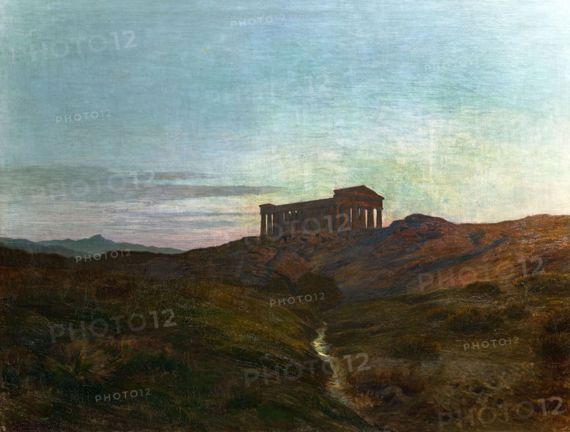 Èmile René Ménard 1862-1913 "Ancient lands, the Temple" (Segesta in Sicily) 1901, 130 x 167 cm oil on canvas.