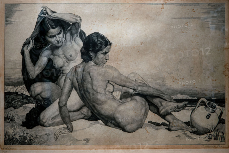 Sigmund Lipinsky 1873 -1935 "Nostalgia" 1935, 31.5 x 49.5 etching on paper.