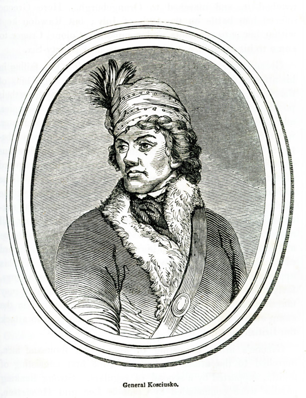 This 1840s illustration shows General Kosciusko. Tadeusz Kosciuszko, English Thaddeus Kosciusko, Polish in full Tadeusz Andrzej Bonawentura Kosciuszko (1746-1817) was a Polish army officer and statesman who gained fame both for his role in the American Revolution and for his leadership of a national insurrection in his homeland.
