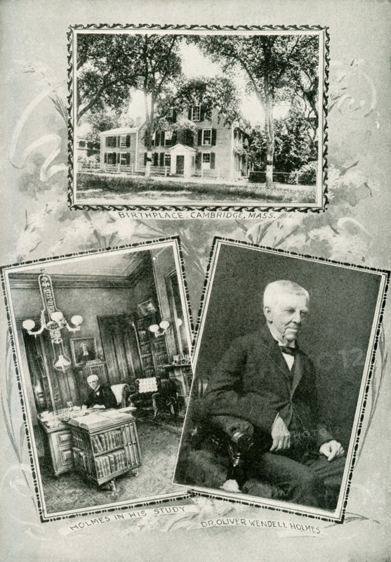 Oliver Wendell Holmes (1809-1894) The Poet's Birthplace and Study. Successively law student, physician, and Harvard professor of anatomy, Holmes' undying fame rests on his authorship. ""The Autocrat at the Breakfast Table"" was beloved for his geniality, of which these intimate photographs give some suggestions.