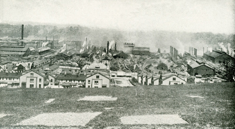 The caption on this photo that deates to the early 1920s reads: A Steel Manufacturing Town. Homestead, Pennsylvania, one of the greatest steel centers in the world.
