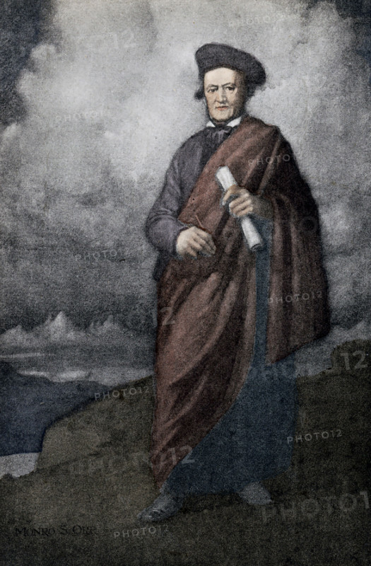 This illustration shows Richard Wagner (1813-1883), one of the most well-known and highly regarded German composers of all time. Known for his revolutionary compositions and Wagnerian leitmotif, he was responsible for some of the most recognizable opera music ever written.