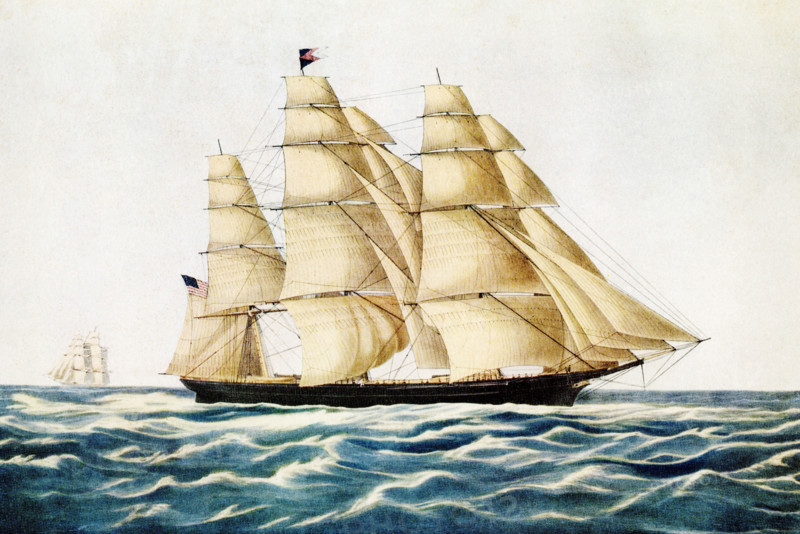 Clipper Ship 'Flying Cloud' E Brown Jr publisher N Currier 1852.